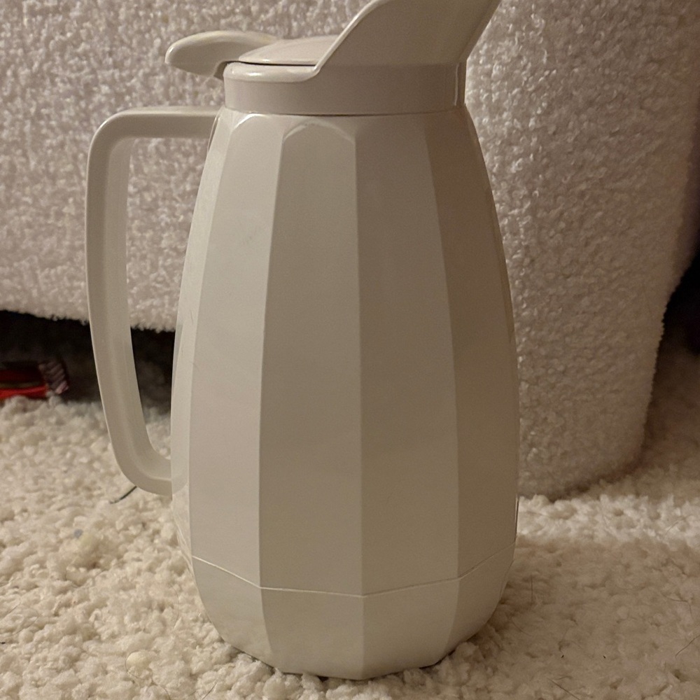 Sleek White Beverage Carafe